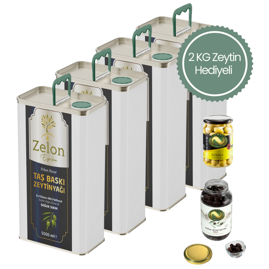 4 Adet Premium Erken Hasat Soğuk Sıkım Zeytinyağı • 5 lt