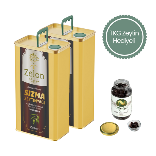 2 Adet Natural Sızma Olgun Hasat Premium Zeytinyağı • 10 lt + Hediye